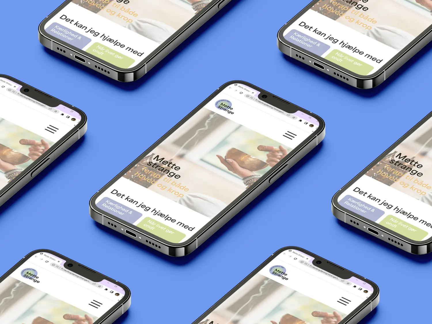 Mockup of the website font page