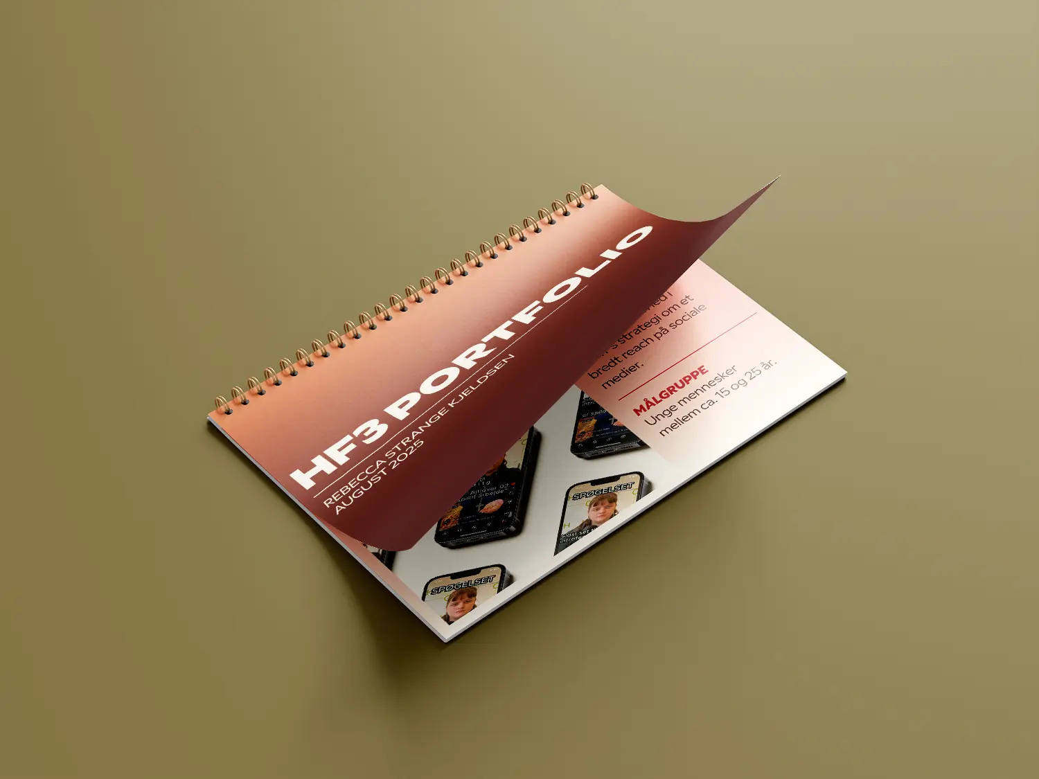 Mockup of the portfolio cover