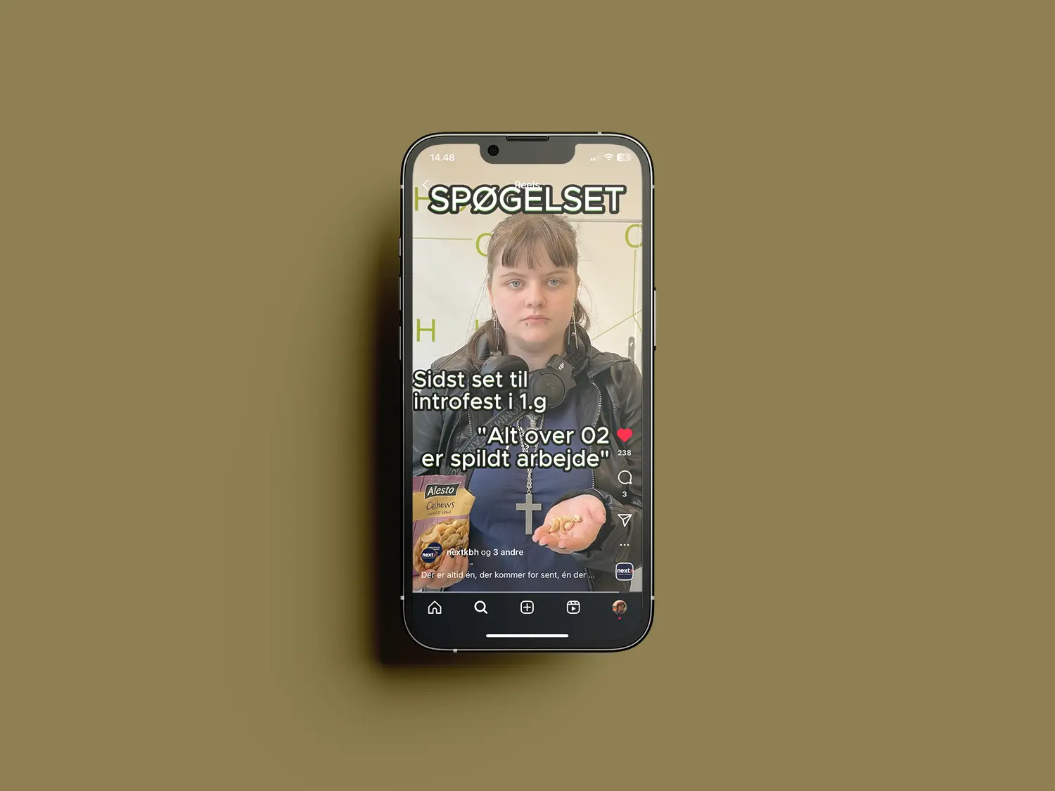 Mockup of the thumbnail of the Instagram reel
