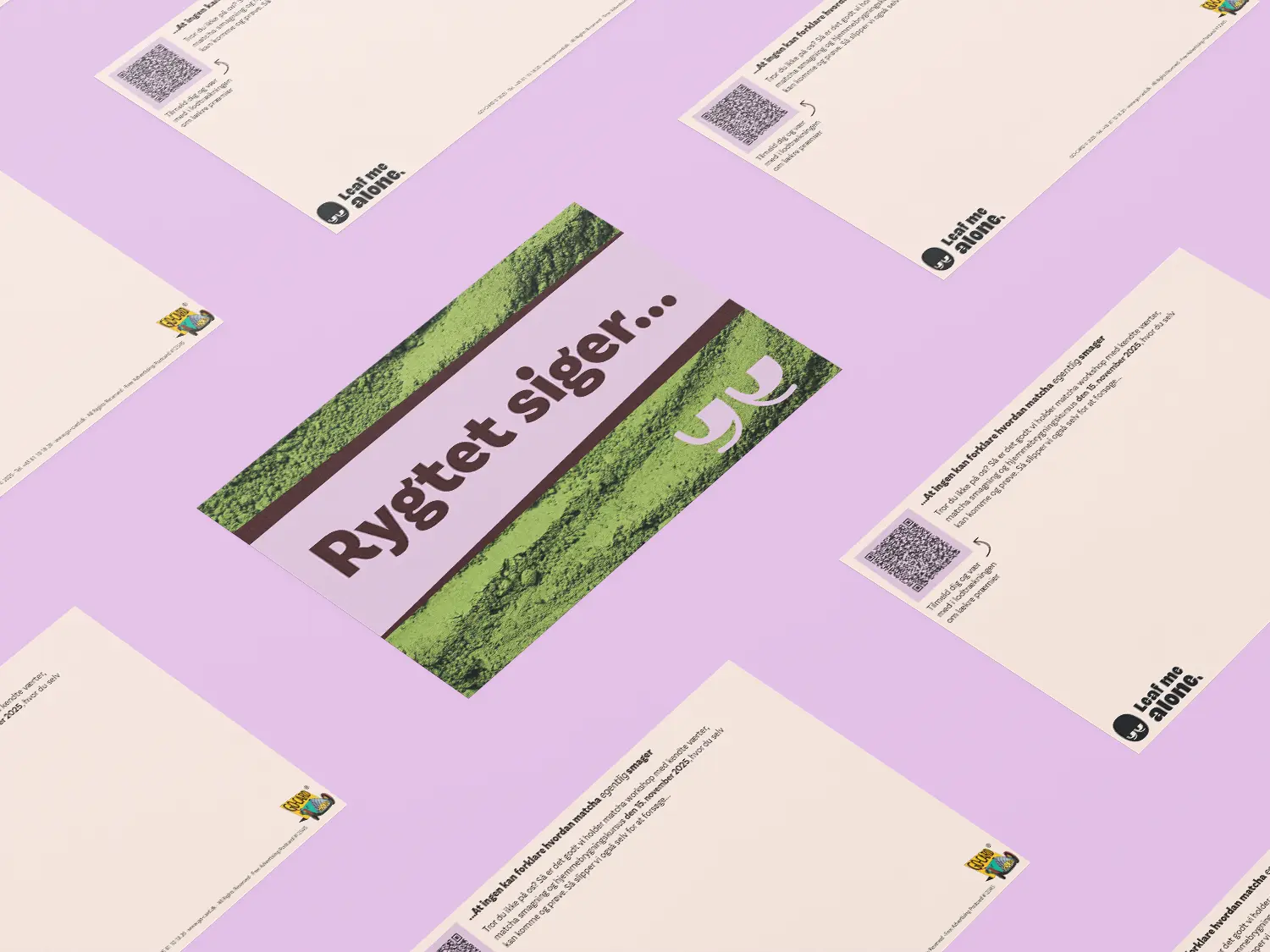 Mockup of the campaign postcard's front and backpage