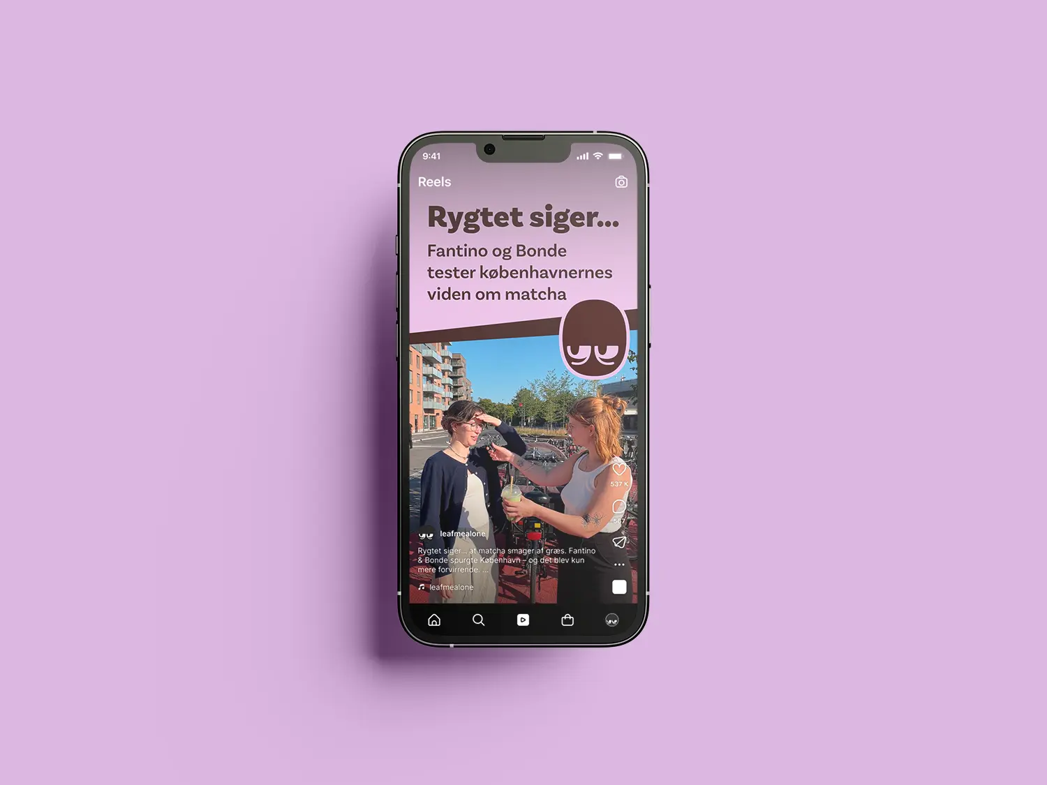 Mockup of the conceptual Instagram reel for the campaign