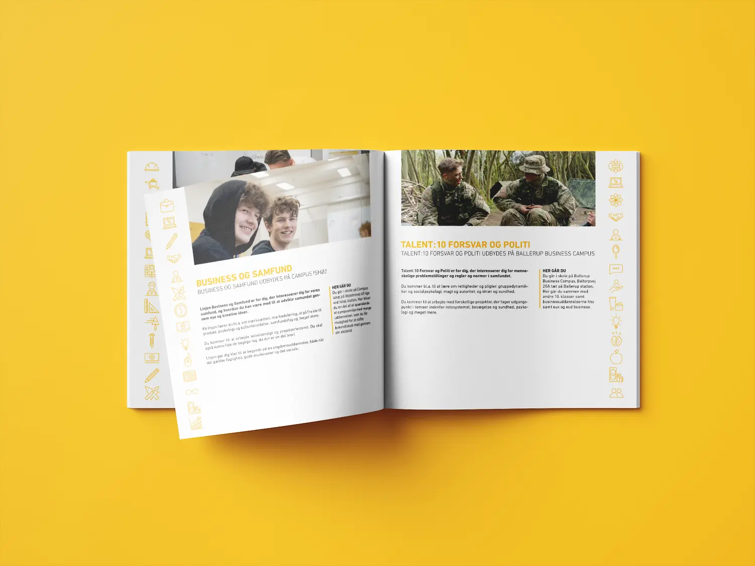 Mockup of brochure spread