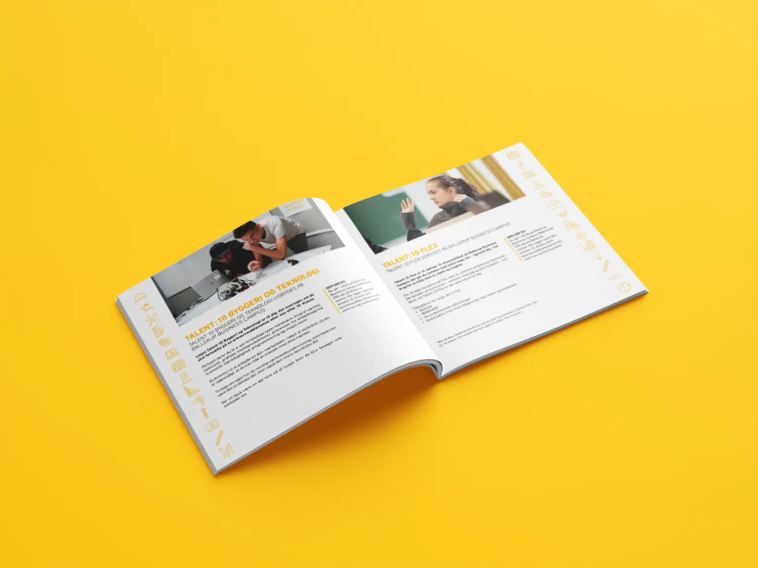 Mockup of brochure spread