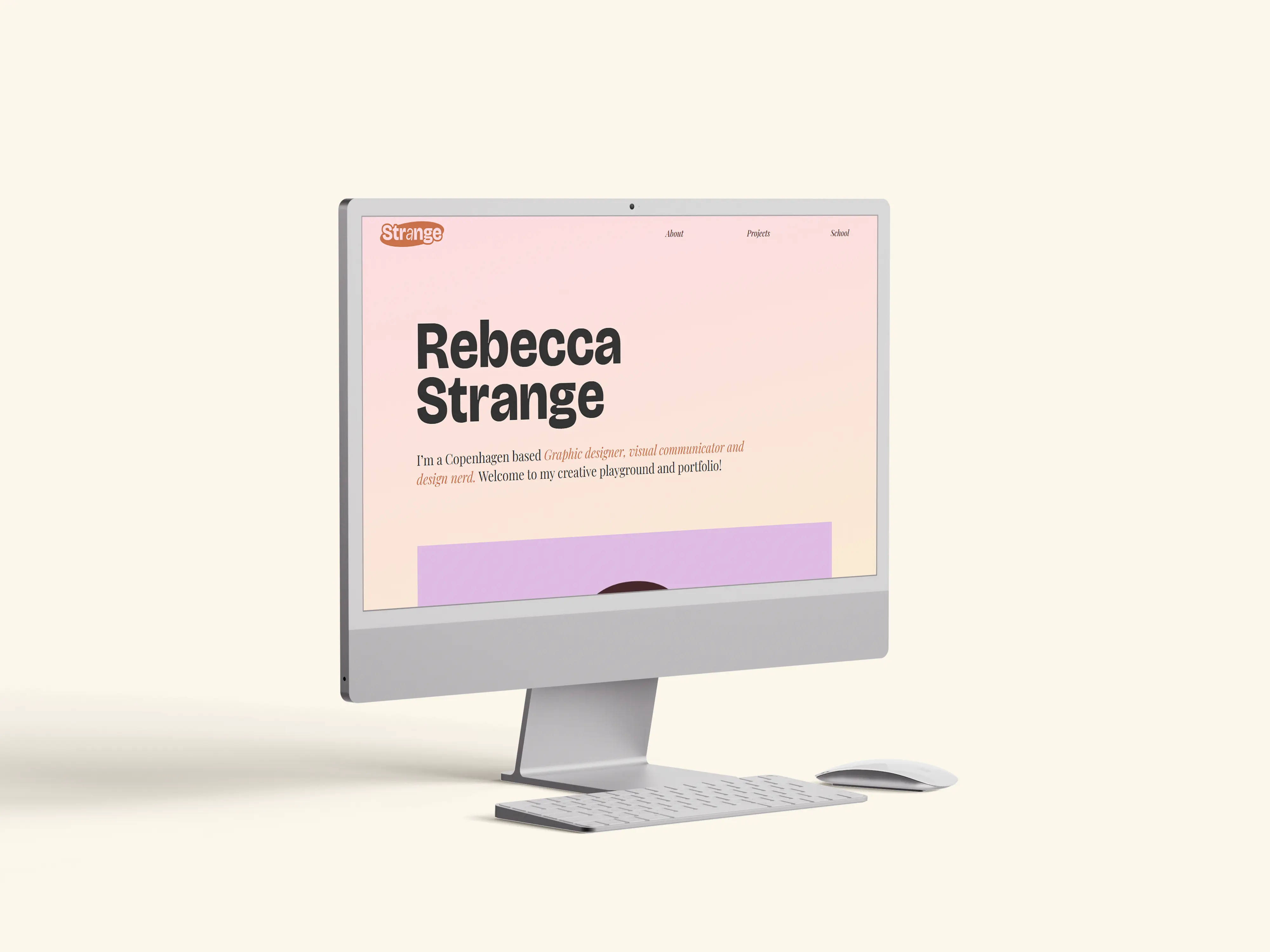 Webiste front page on a computer screen